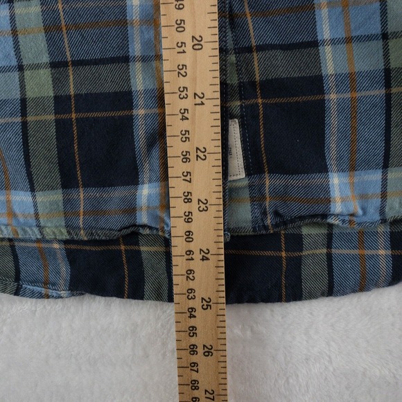 L.L. Bean Flannel Shirt Womens Small Blue Plaid - Picture 8 of 14